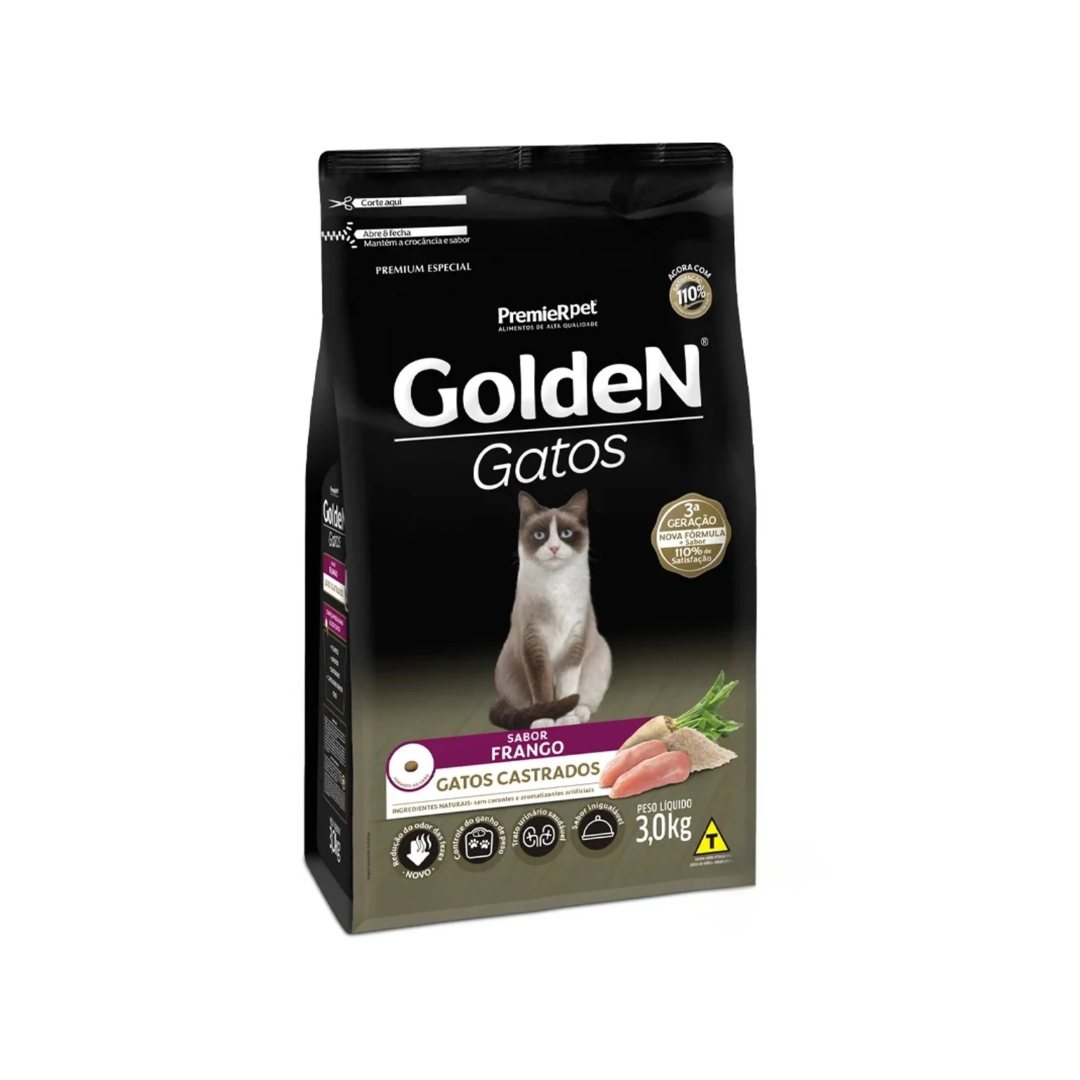 GOLDEN GATOS CASTRADOS FRANGO 3KG