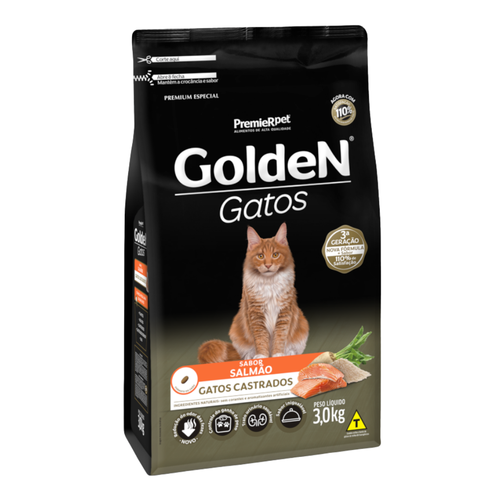 GOLDEN GATOS CASTRADOS SALMAO 3 KG