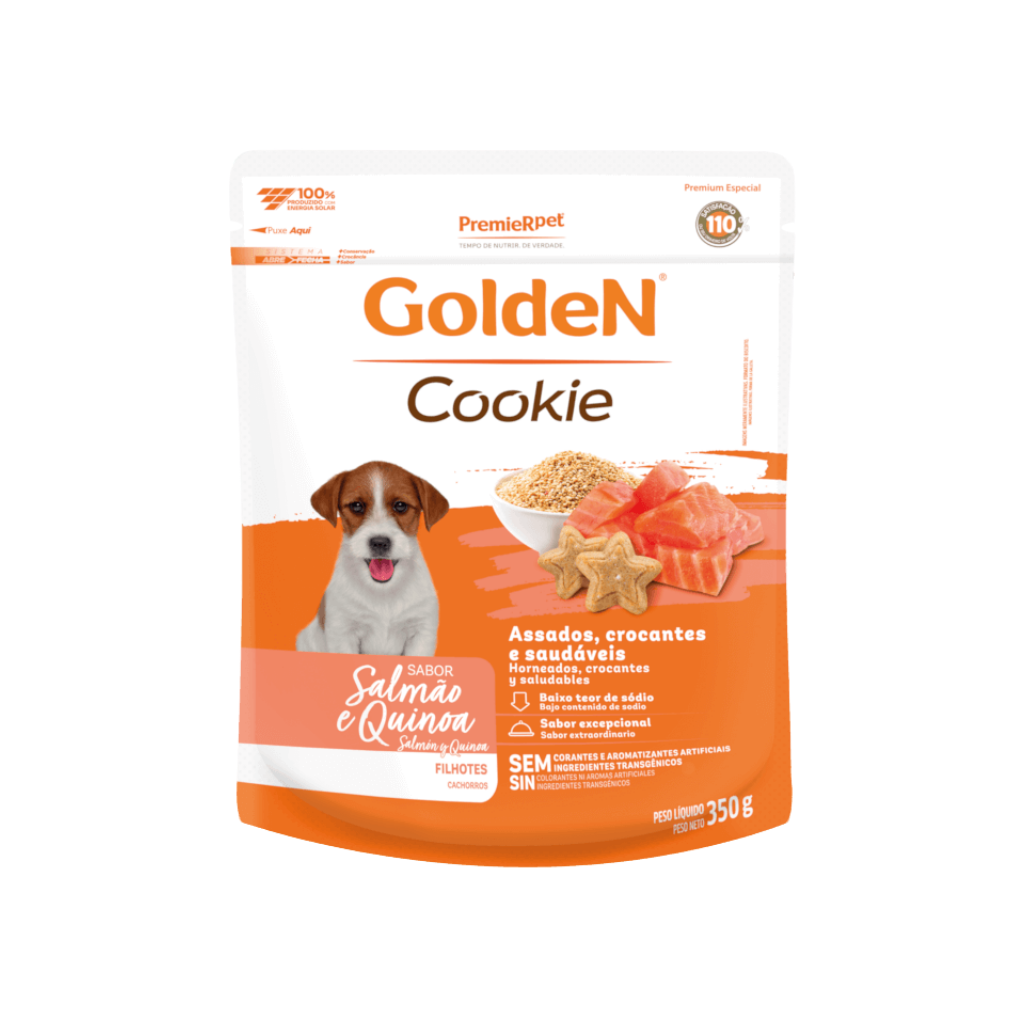 COOKIE GOLDEN FILH SALMAO E QUINOA 350G