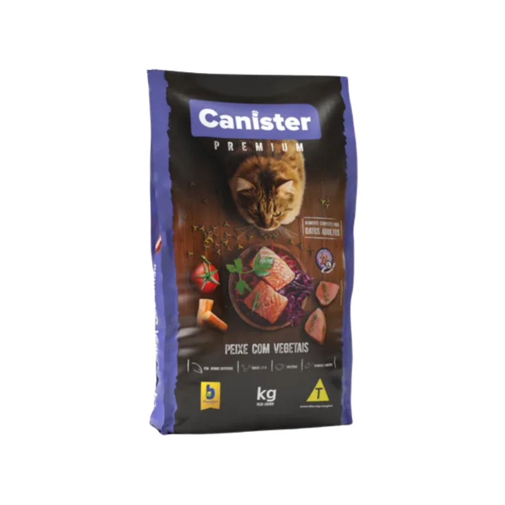 RACAO CANISTER GATO AD PEIXE C VEG 1KG
